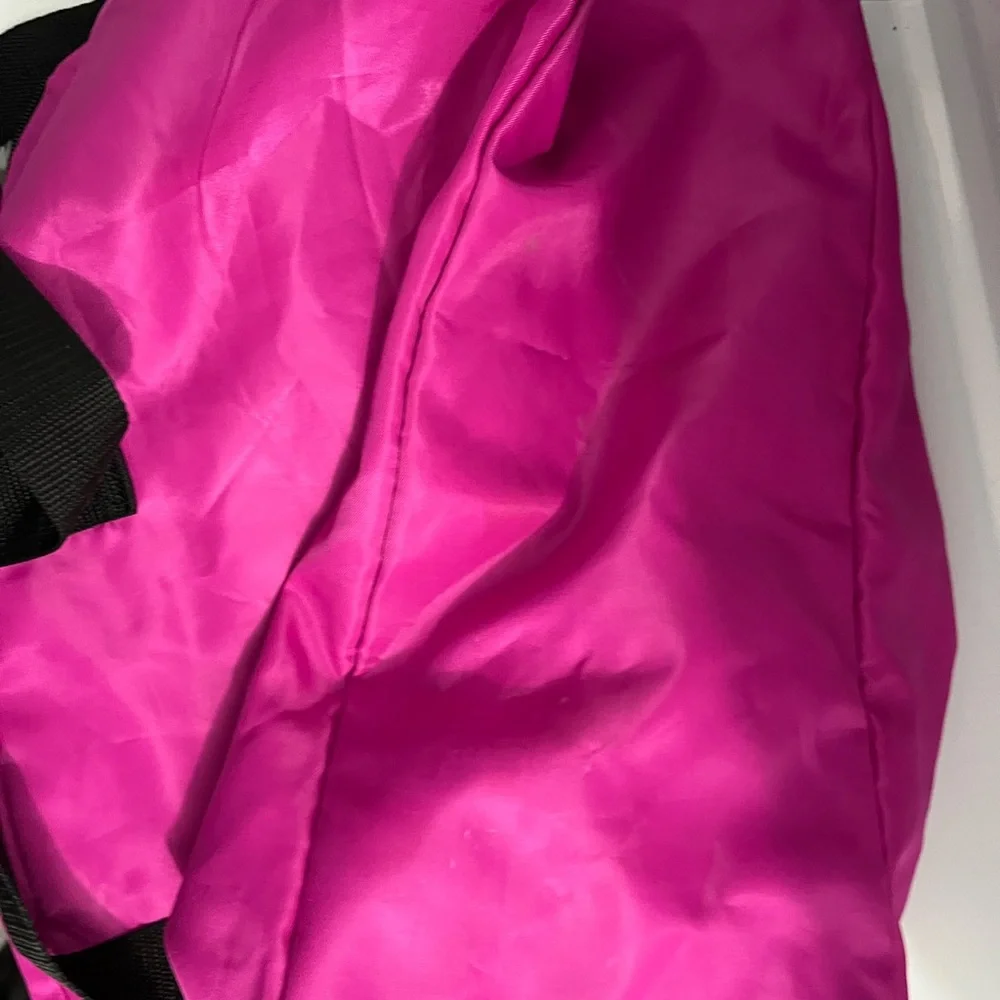 Bright Pink Light Weight Women's Tote Bag with Black Accents: Zippers - Picture 9 of 9